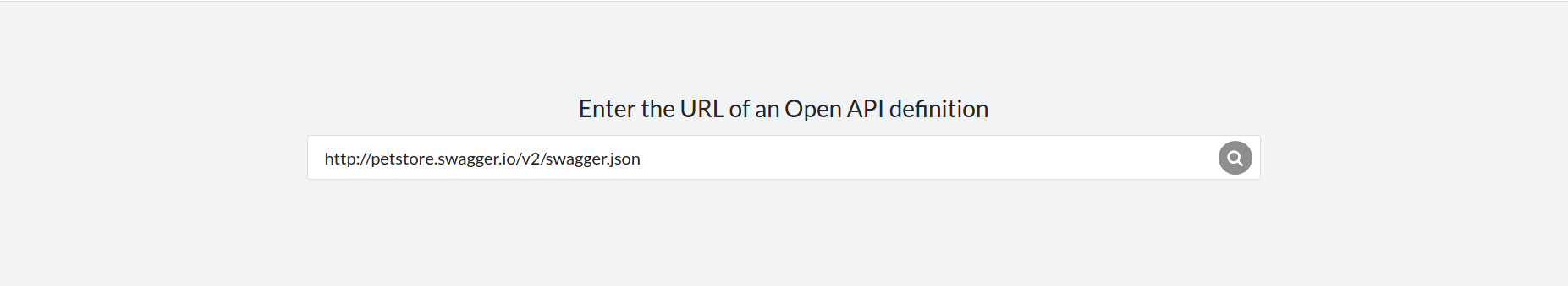 Enter Open API URL